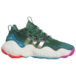 Adidas Trae Young 3 J Green Gold Metallic Sneakers Boys Grade School Size 6.5Y